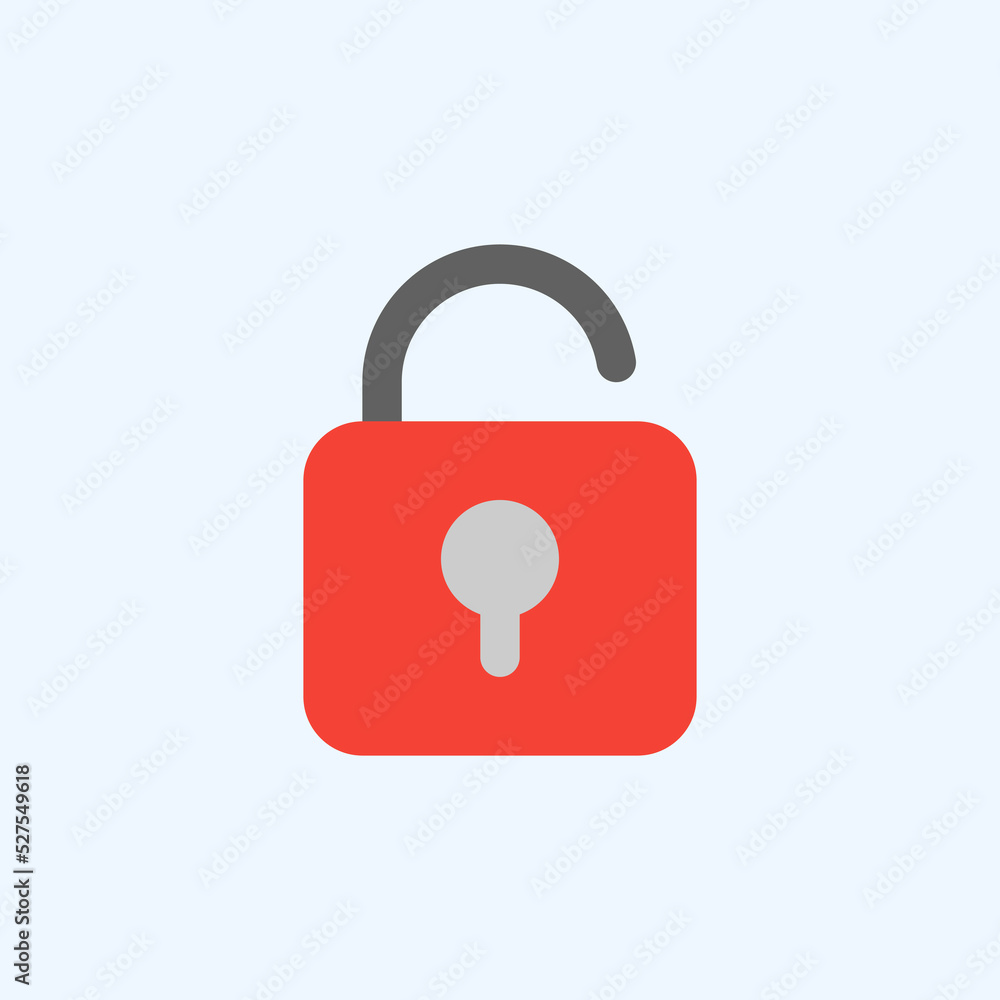 Unlock icon in flat style about user interface, use for website mobile app presentation Unlock icon in flat style about user interface, use for website mobile app presentation