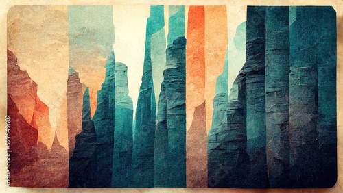 Foto Abstract mountain and canyon wallpaper texture illustration