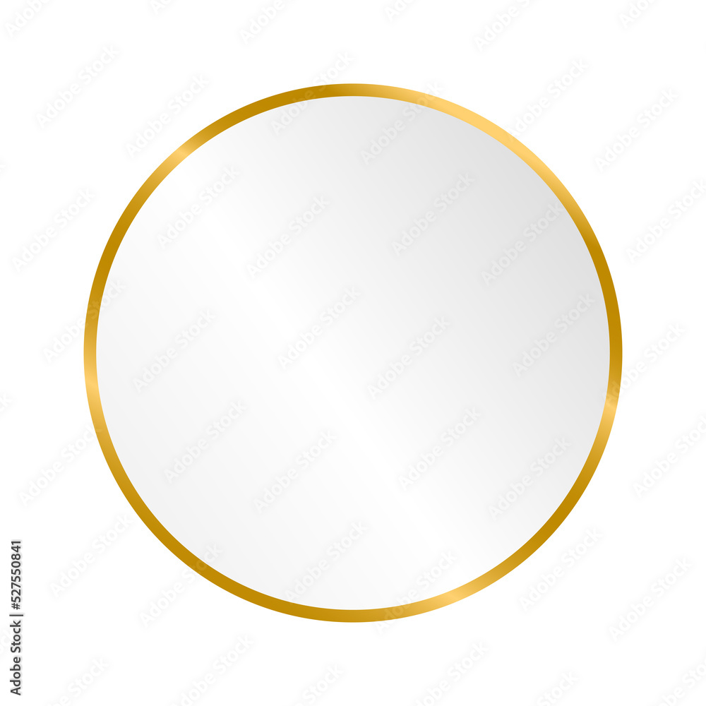 simple gradient white and gold shape board or frame vector on white background with the circle, ellipse can be put text or product on frame