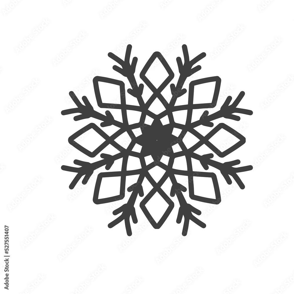 Snowflake icon. Frozen snow. Snow flake.