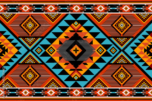 tribal fabric tradition ethnic Aztec pattern indian and  design for interior decorative home such as folk wallpaper bedding apparel curtain pattern and industrial textile, illustration vector 
