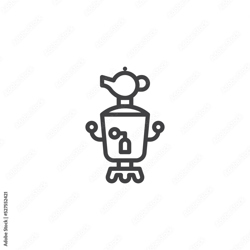 Samovar tea line icon Samovar tea line icon