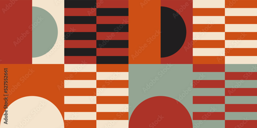 Modern vector abstract geometric background with circles, rectangles and squares in retro scandinavian style. Pastel colored simple shapes graphic pattern. Abstract mosaic artwork. Modern vector abstract geometric background with circles, rectangles and squares in retro scandinavian style. Pastel colored simple shapes graphic pattern. Abstract mosaic artwork.