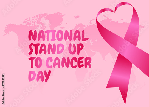 vector graphic of national stand up for cancer day good for national stand up for cancer day celebration. flat design. flyer design.flat illustration.