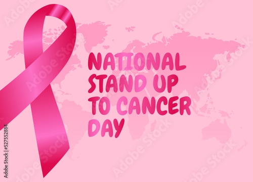 vector graphic of national stand up for cancer day good for national stand up for cancer day celebration. flat design. flyer design.flat illustration.