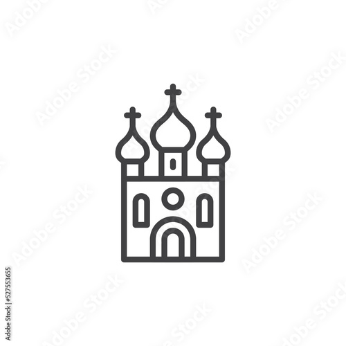 Church building line icon