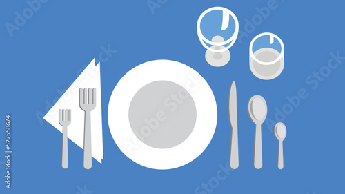 serving on a blue background
