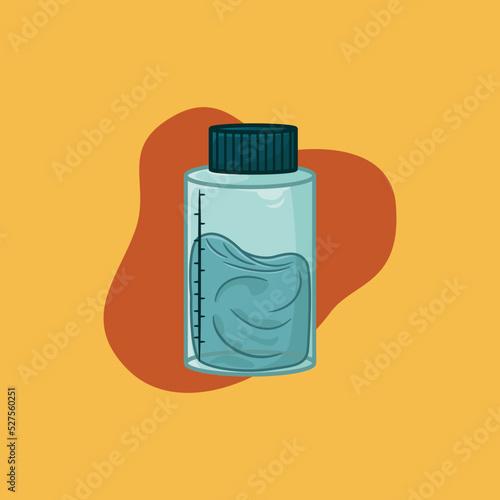 Illustration of a sports drink bottle on a yellow background