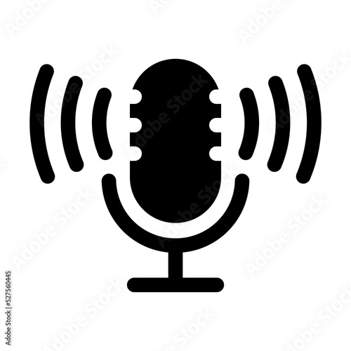 Podcast Microphone icon. Radio mic vector illustration