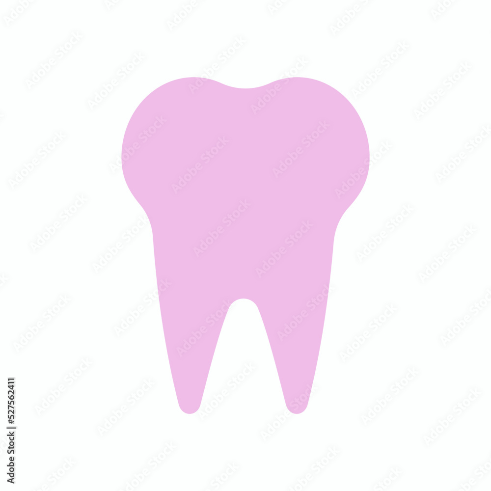 Vector tooth icon tooth logo isolated on white. Dental logo Template vector illustration. Tooth logo pink color	

