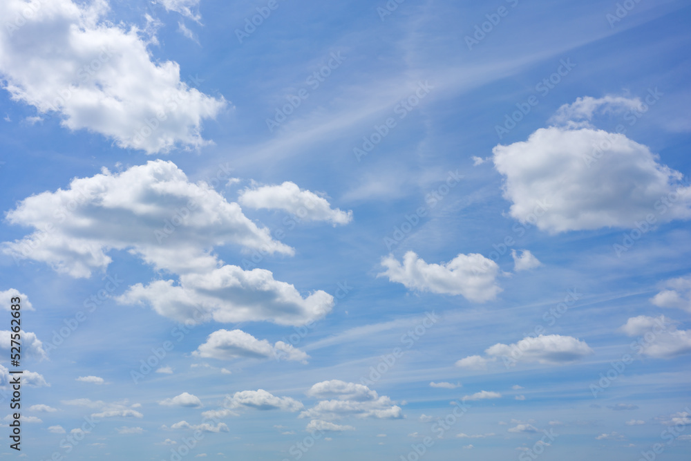 Blue sky and cirrus white high clouds. Horizontal. Blue sky and cirrus white high clouds. Horizontal.