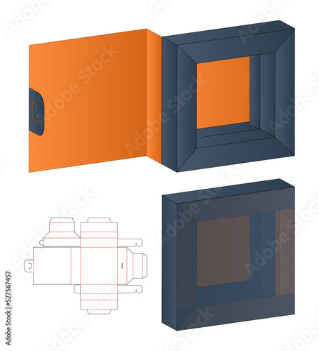 Box packaging die cut template design. 3d mock-up