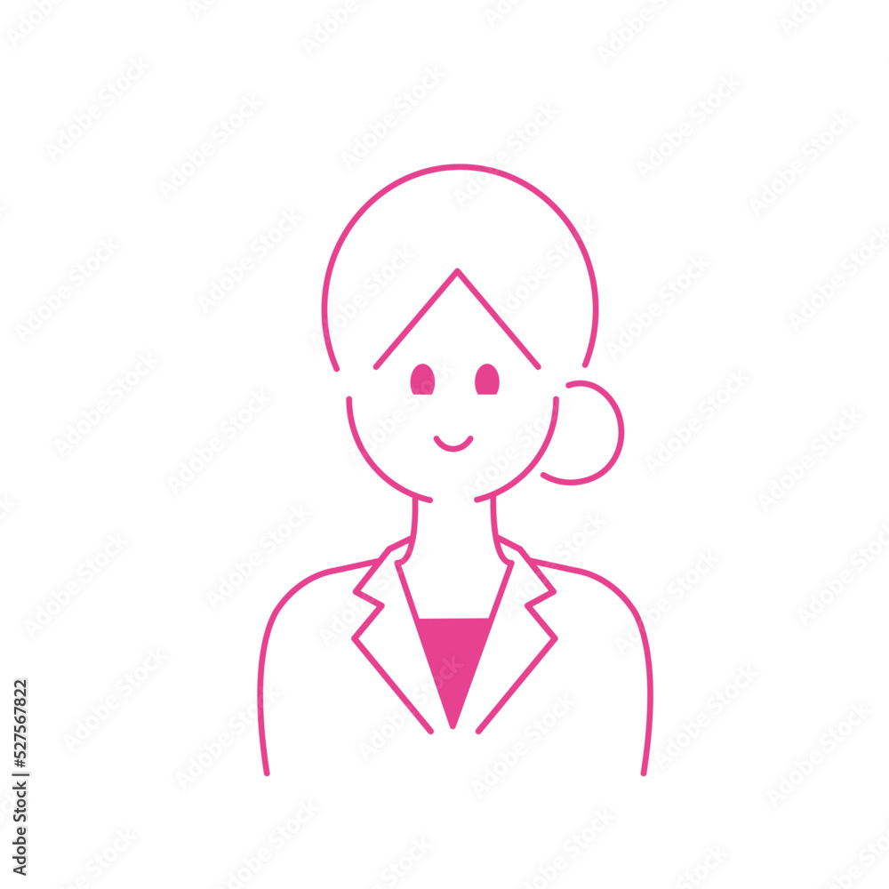 白衣を着た女性の上半身 白衣を着た女性の上半身