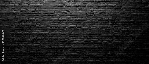 brick wall black Rustic Texture. Retro used Vintage Structure. Grungy Shabby black Background. Design Element. Abstract Light black with space for text