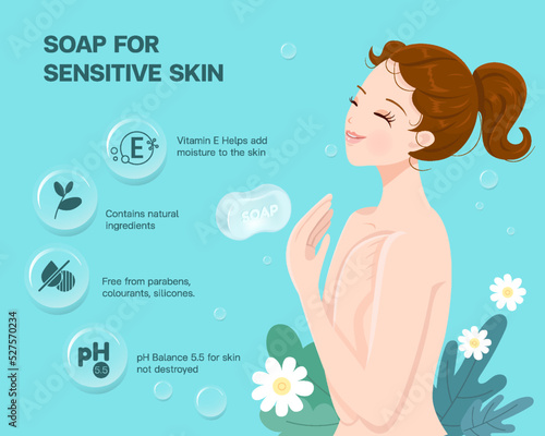 Blue soap for sensitive skin