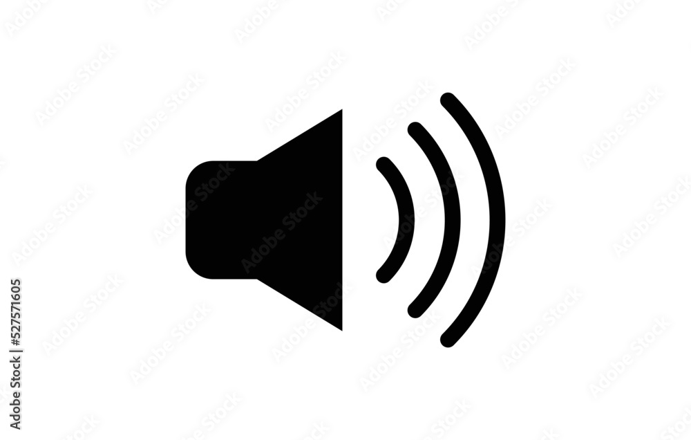 Audio speaker volume or music speaker volume on flat vector icon for apps and websites Audio speaker volume or music speaker volume on flat vector icon for apps and websites