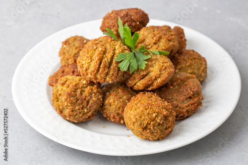 Falafel; traditional Lebanese appetizer made from chickpeas.