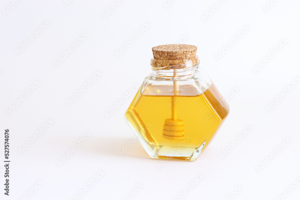 rosh hashanah (jewesh holiday) concept - honey traditional holiday symbol isolated on white