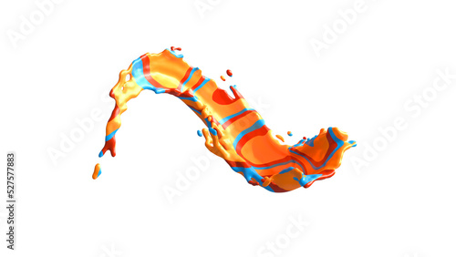 Colorful abstract paint splash. Illustration design 4K. PNG alpha channel.