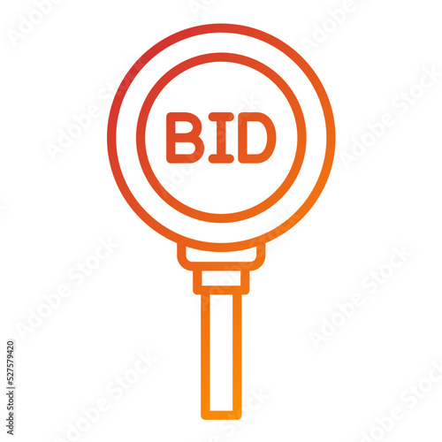 Bidding Paddle Icon Style