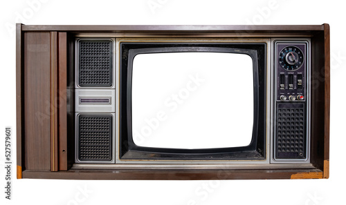 Vintage television - Old TV with frame screen isolate for object, retro technology
