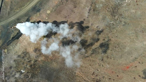 Drone view of Iceland volcanic landscape in 4K