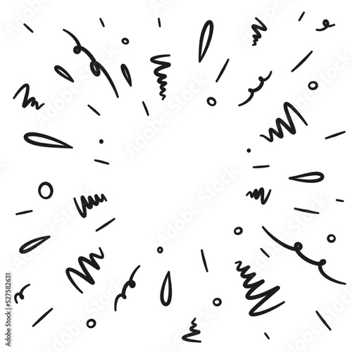 hand drawn fireworks explosion illustration