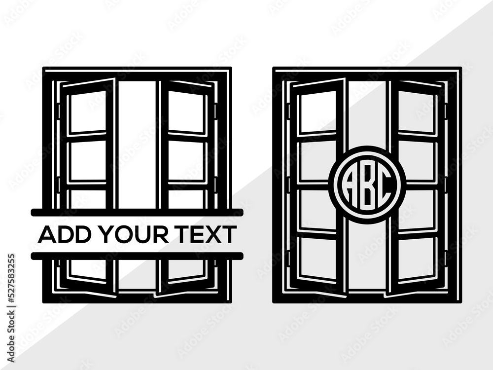 Window Monogram SVG, Casement Svg, Windows Frame Svg, Gothic Windows