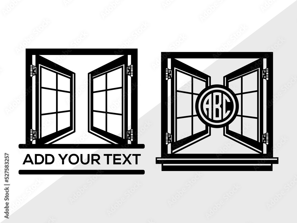 Window Monogram SVG, Casement Svg, Windows Frame Svg, Gothic Windows