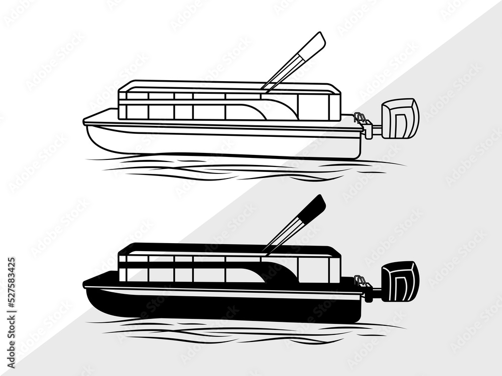 Pontoon Boat SVG, Lake Boat svg, Boat Svg, River Boat Svg, Pontoon Svg
