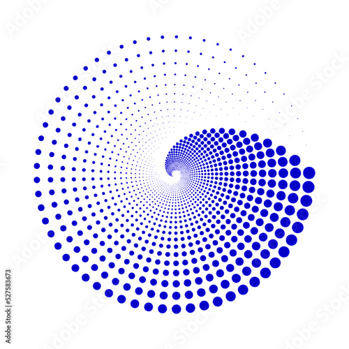 Round circle from small to large Dot circular spiral vector illustration