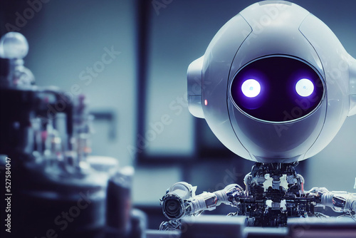 The robot in the future, 3D rendering. photo