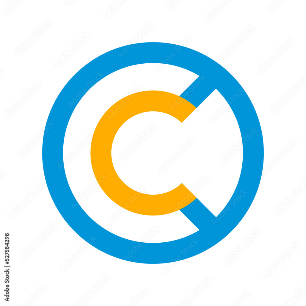 Fototapeta premium Alphabet c circular round logo symbol icon design