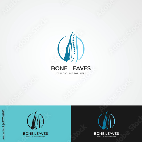 minimalist CHIROPRACTIC spine bone logo design