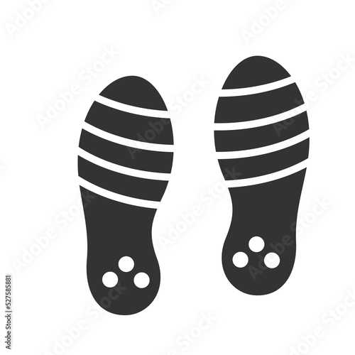 Footprint. Shoe print. Black footprint.