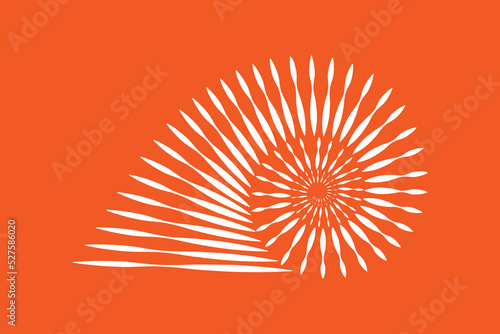 Geometric Nautilus shell symbol logo. Flat vector illustration