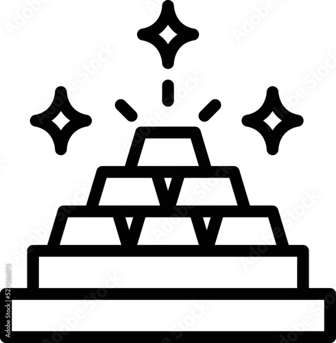 Gold ingots Vector Icon Design Illustration