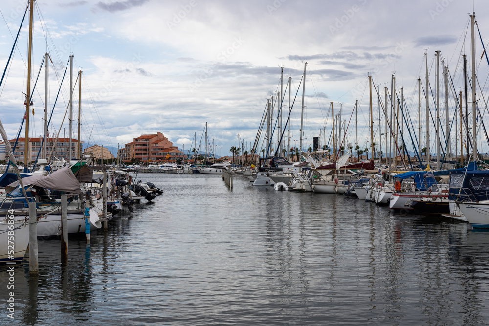 View of the marina of Le Barcares