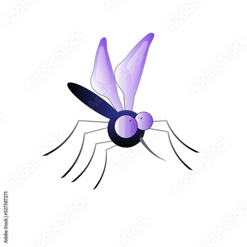 Mosquito gnat icon. Cute cartoon kawaii funny character. Insect bug collection. Baby illustration. Flat design. White background. Isolated. Vector illustration