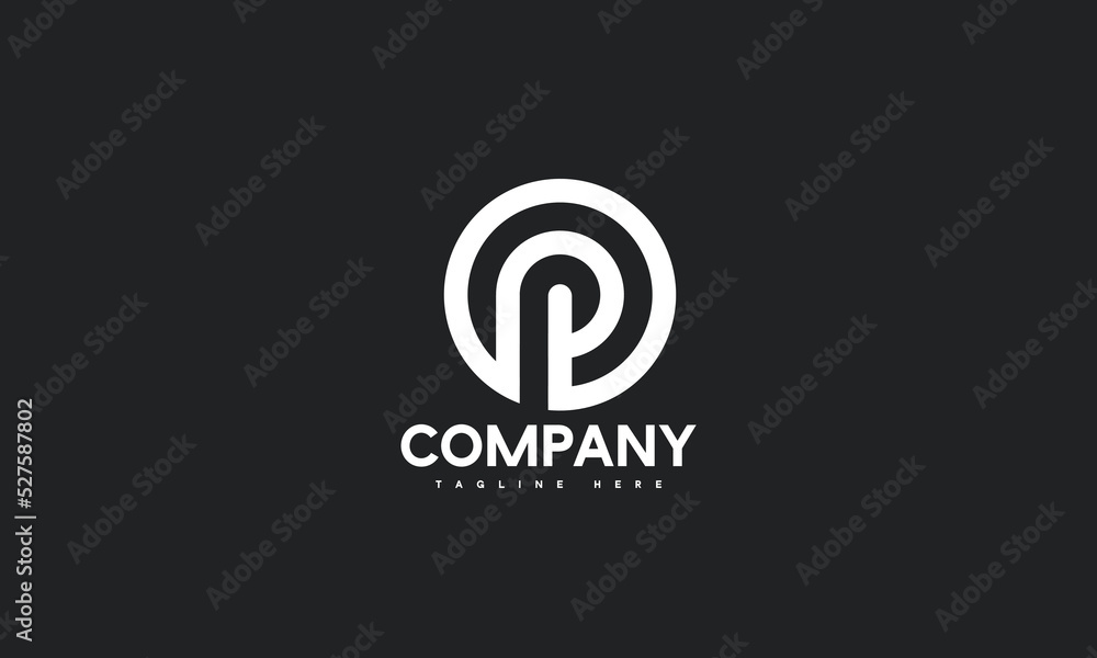minimal letter P logo template