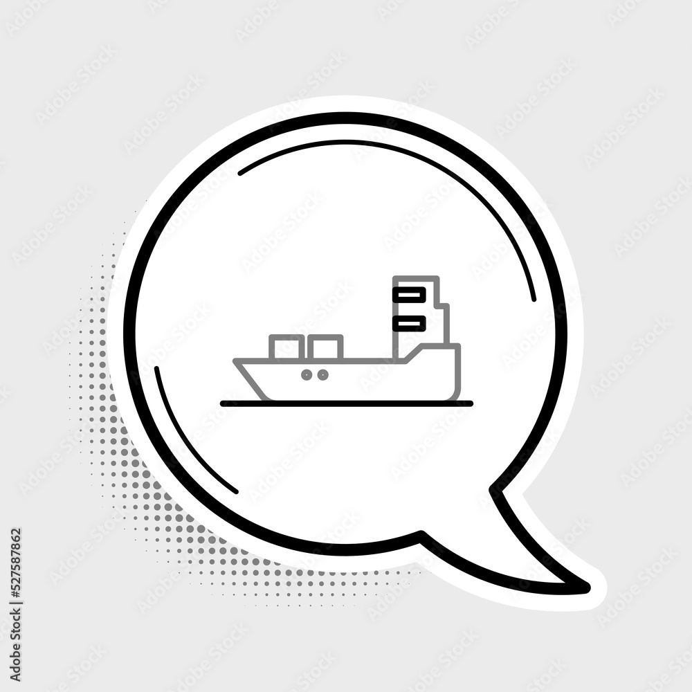Line Oil tanker ship icon isolated on grey background. Colorful outline concept. Vector Line Oil tanker ship icon isolated on grey background. Colorful outline concept. Vector