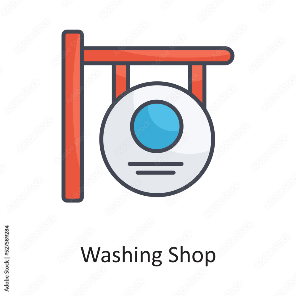 Washing Shop Filled Outline Vector Icon Design illustration on White background. EPS 10 File Washing Shop Filled Outline Vector Icon Design illustration on White background. EPS 10 File