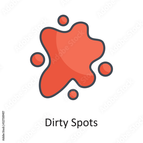 Dirty Spots Filled Outline Vector Icon Design illustration on White background. EPS 10 File