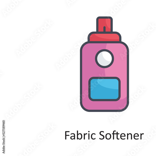 Fabric Softener Filled Outline Vector Icon Design illustration on White background. EPS 10 File