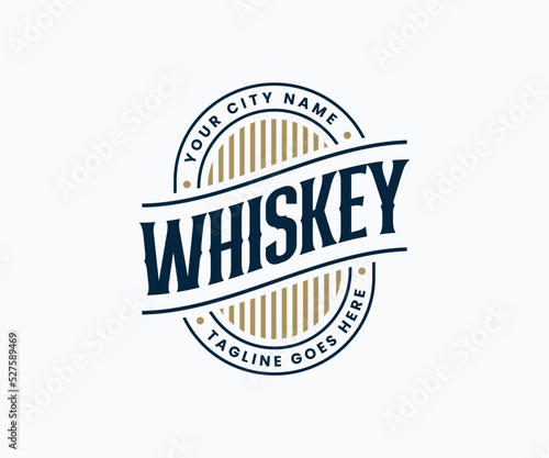 Whiskey Logo Design Template. Wine Logo. Bar Logo Design Template