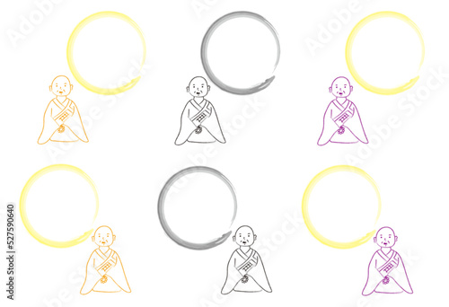 Buddhist priest (frame)　お坊さんの禅フレーム