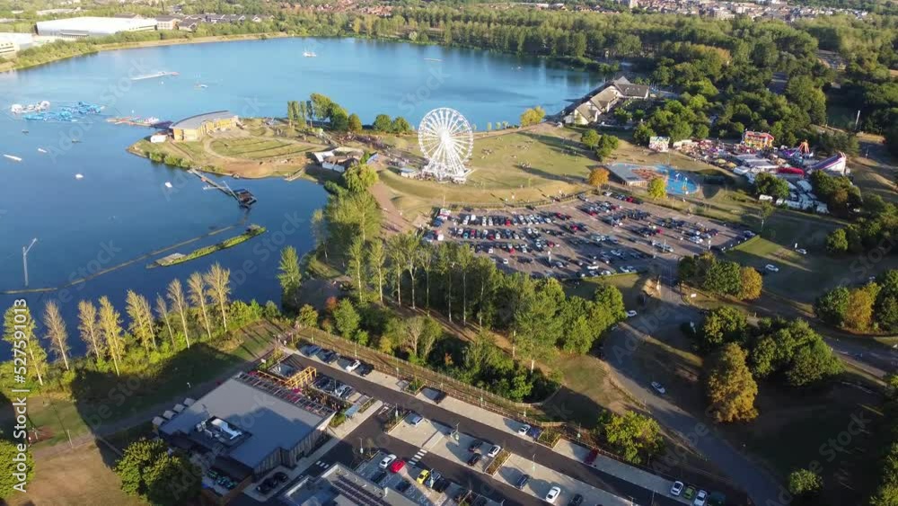 Ferris Wheel and Rides at Willen Lake Public Park Milton Keynes
