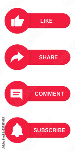 like share comment subscribe vector design