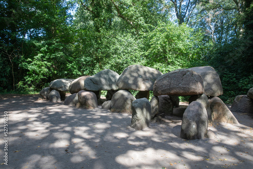 Bilde på lerret In the woods near Borger in the province of Drenthe you will find this gigantic grave monument from prehistoric times