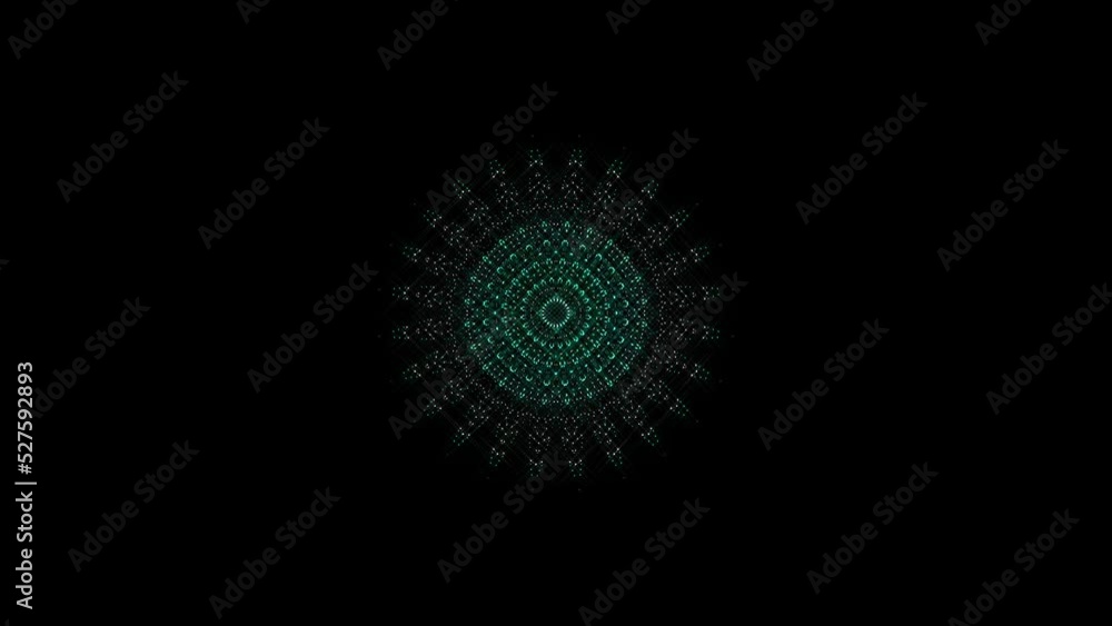 Animated 3D abstract.Curved lines and colorful light points black background,seamless circle Animated 3D abstract.Curved lines and colorful light points black background,seamless circle